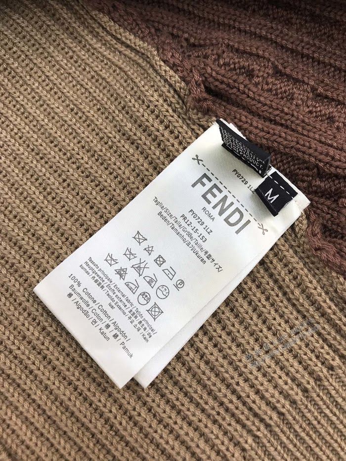 Fendi男裝 芬迪20年新款拼色麻花辮圓領毛衣 略寬鬆版型 高版本男女同款  ydi3422